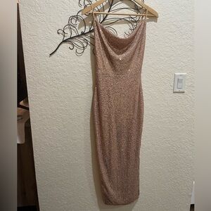 Gold sequin dress size small by Fashion Nova.